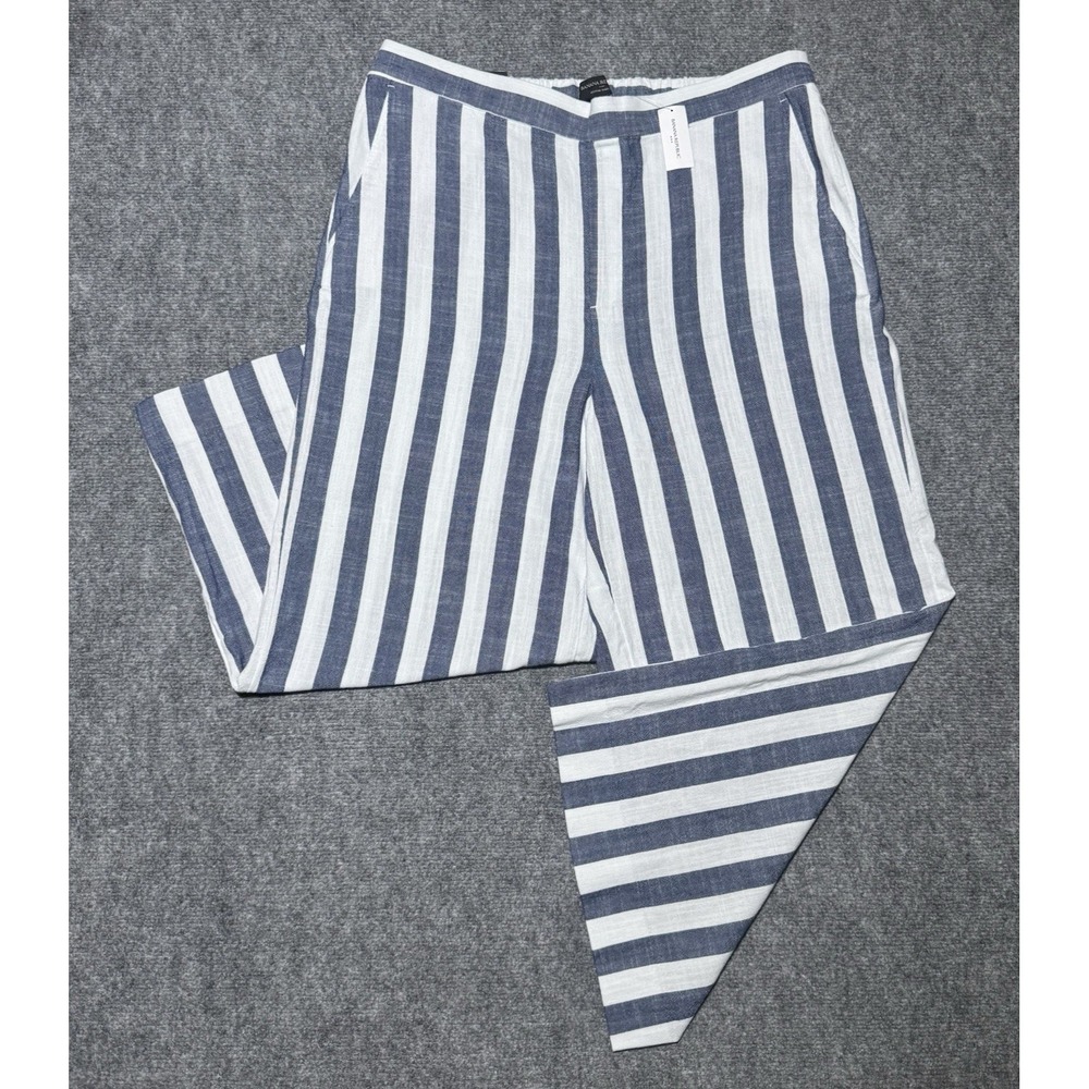 Banana Republic Rowan Wide Leg Striped Pants Women 16 Spring Fit 36x25 NWT